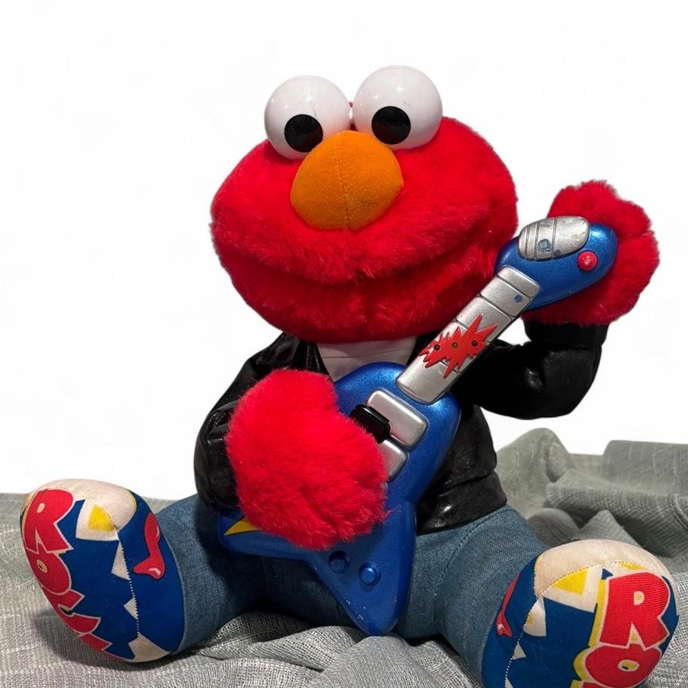 Vintage 2000s Rock N Roll Elmo Animated Plush Fisher-Price Mattel Sesame Street